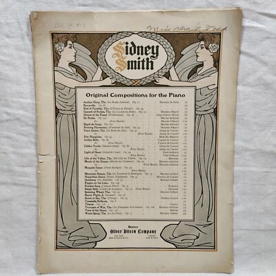 Rare 1898 Antique  "TARENTELLE BRILLANTE" By SYDNEY SMITH Vintage Sheet Music - Image 1 of 4