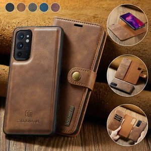 2 in 1 for Oneplus 9RT Genuine Leather Wallet Case, Flip Leather Protective Case - Bild 1 von 13