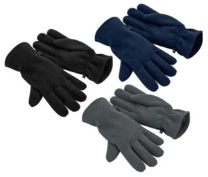 Guantes De Forro Polar Reciclado De Poliéster Beechfield Negros Azules O Grises - Imagen 1 de 4