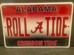 Alabama Roll Tide Crimson Tide Metal Sign Man Fan Cave 8"x 12" Football - Picture 1 of 1