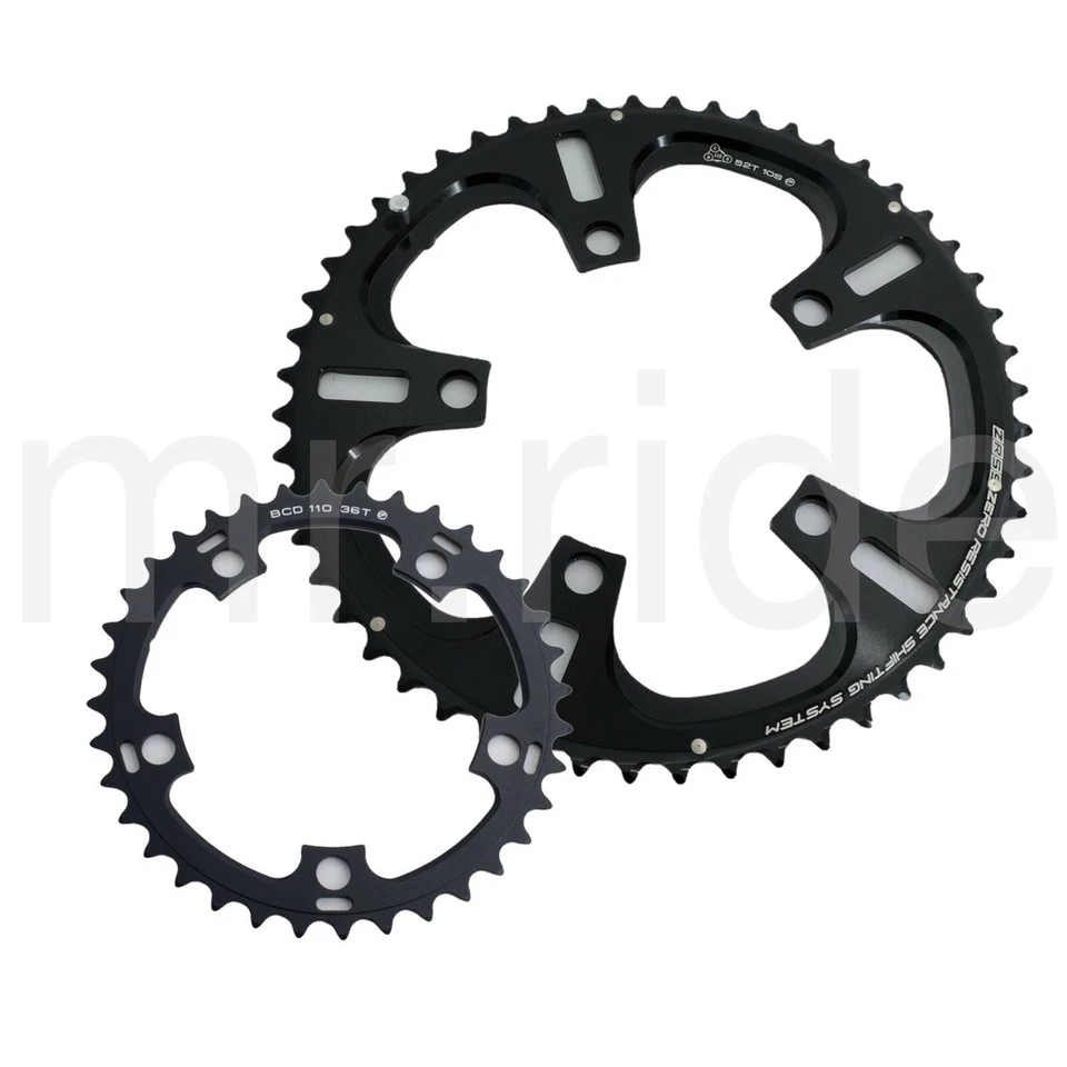 DRIVELINE Chainring 10Speed,52/36T 7075/T6 BCD 110MM,Road Bike Bicycle Black - Image 1 of 1