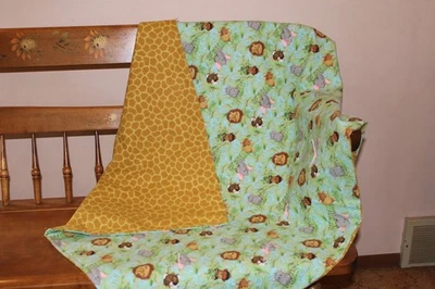 Zoo Animals Flannel baby blanket - Image 1 of 2