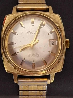 Vintage Waltham Vento Manual 17j Relógio Suíço Automático Data -FUNCIONA - Imagem 1 de 4