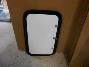 *26" X 16" HATCH BAGGAGE CARGO COMPART STORAGE DOOR RV WHITE/BLACK FREE SHIP 321 - Bild 1 von 5