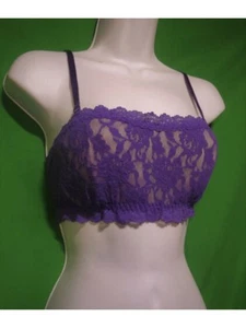 HANKY PANKY Intimates Purple Floral Bandeau Bralette Bra S - Picture 1 of 3