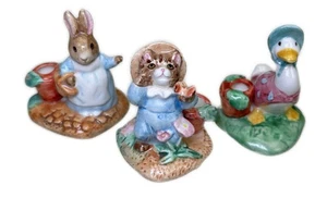 3 Mini Portacandele Compleanno Ceramica Beatrix Potter Schmid Vintage 1993 - Foto 1 di 4