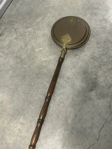 Vintage/Antique Copper Brass Bed Warming Pan Bed Warmer w/ Wooden Handle - Picture 1 of 9