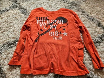 Children's Place brand size 5/6 long sleeved shirt (orange, True Rock Star) - Image 1 of 3