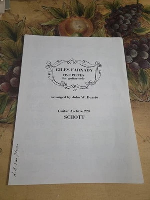 Giles Farnaby 5 штук для классической гитары чрезвычайно редкие ноты - Изображение 1 из 4