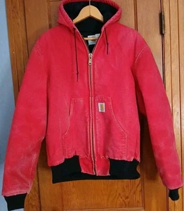 Vintage Y2K Carhartt J04 Faded RED Workwear Active Jacket Size Large - Picture 1 of 12