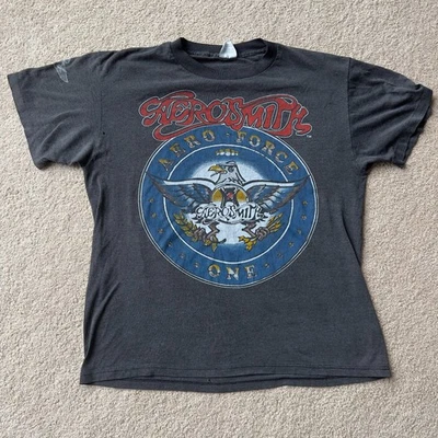 AUTHENTIC 1987/88 AEROSMITH AERO FORCE ONE CONCERT TOUR T-SHIRT w/ TAG SIZE L - Image 1 of 4