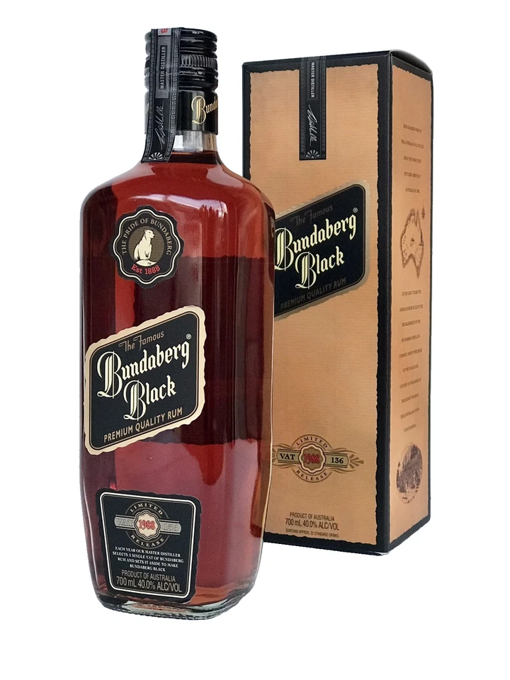 Bundaberg Black Rum 1990 VAT 79 Glass Bottle 700ml Numbered 58464