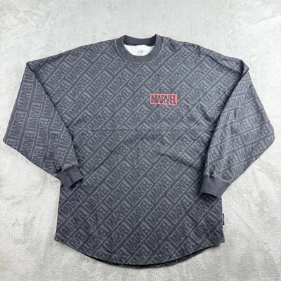 Marvel Spirit Jersey XS Black All Over Print Crew Neck Long Sleeve Superhero - Image 1 of 4