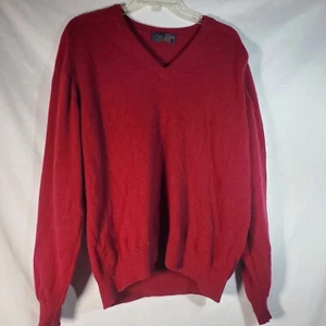 Maglione Brooks Brothers lana d'agnello rosso collo a V taglia large - Foto 1 di 6