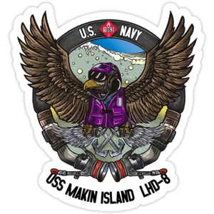 Calcomanía de combustibles mate de contramaestre de aviación - calcomanía militar USS Makin Island 5" - Imagen 1 de 1