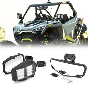 Side Mirrors w/Lights+Center Mirror For 2020-2025 Polaris RZR PRO XP/PRO R/Trail - Picture 1 of 15