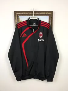 Vintage Adidas AC Milan Football Jacket Soccer Track Top Mens Maglia Black Sz M - Picture 1 of 19