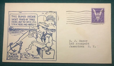WORLD WAR II Patriotic " This Blamed Anchor Hasn't Moved in 3 Hours..." 1944 - Image 1 of 2
