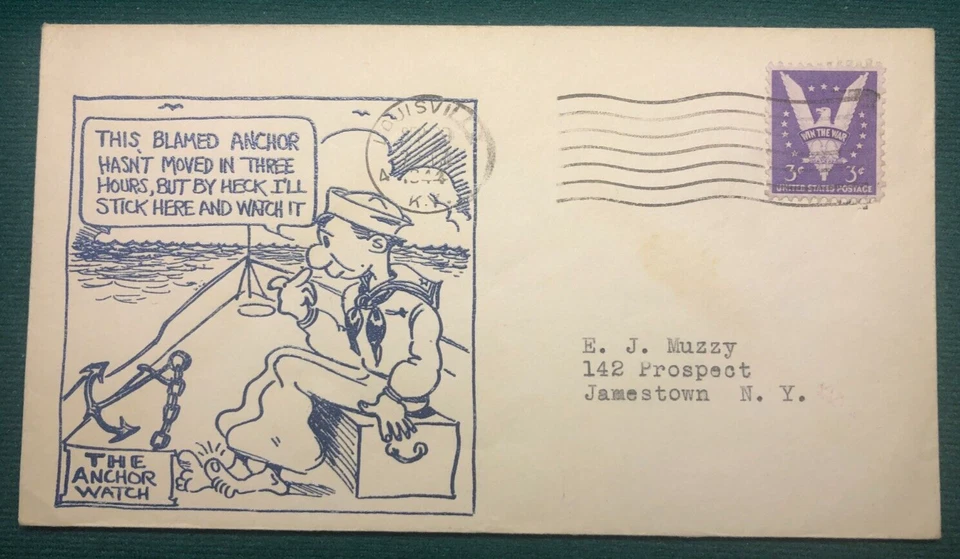 WORLD WAR II Patriotic " This Blamed Anchor Hasn't Moved in 3 Hours..." 1944 - Image 1 of 2