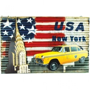 Metal Art Taxi Usa New York 60x44,5x1 placca in metallo Chrysler vintage - Imagen 1 de 1
