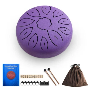 6-Inch Steel Tongue Drum 11 Notes Handpan Drum C with Drum Mallet M6A2 - Picture 1 of 7