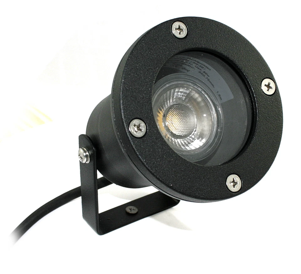 Kamilux 230V IP68 Gartenstrahler mit Erdspieß - Schwarz (K5071)