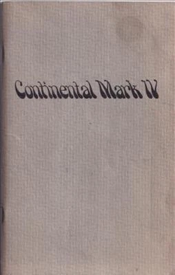 1974 Lincoln Mark IV Owners Manual Original OEM Mk 4 User Instruction Guide Book Foto 1 de 4