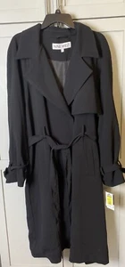 Nine West Women's Notch Collar Crepe Trench with Belt XXL - Picture 1 of 11