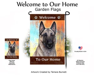 Willkommen Garten Flagge - grau belgischer Malinois 015D - Bild 1 von 1