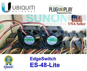 2x Quiet Version Replacement Fans for EdgeSwitch ES-48-Lite Low Noise - Picture 1 of 6