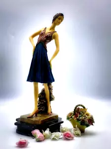 Antique Art Deco Resin figurine flapper girl 1920s 12'' tall - Picture 1 of 12