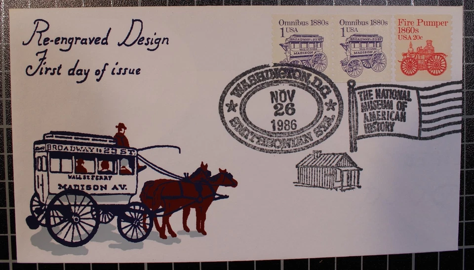 Scott 2225 - 1 Cent Omnibus - FDC - Leonard Piszkiewicz Silk Screen - Image 1 of 1