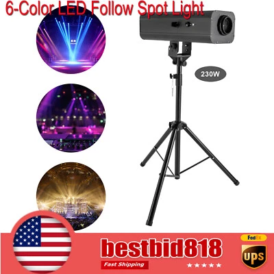 230W 6 Color  Spotlight Follow Stage Light Disco DJ Show Party Lighting - Image 1 of 4