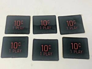 NOS PRICE LABEL 10¢ 1 PLAY DECAL Teil #A-10725 - 6 Stück  - Bild 1 von 3