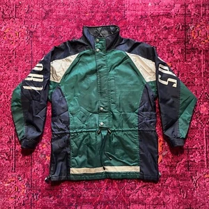 Y2K/Vintage Izod Sports Mens Green Coat Large Half Zip 90s 2000s Winter  - Picture 1 of 9