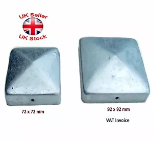"Tapas de poste de valla cuadrada de metal galvanizado brida 72x72 o 92x92 mm ""Pirámide"" - Imagen 1 de 1