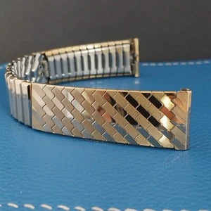 Vintage 17,2mm 10k Gold-Filled Kreisler Classic Stretch unbenutzt Uhrenarmband - Bild 1 von 7