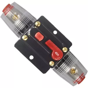 40A Circuit Breaker Stereo Reset Inline Fuse Holder 12V For Car Audio Marine - Picture 1 of 12