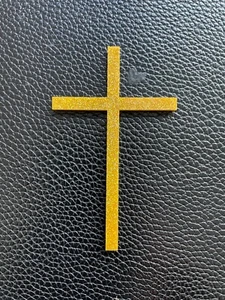 Glitter Gold Acrylic Cross 8cm x 5cm 3mm Thickness Cake Display Communion - Picture 1 of 4