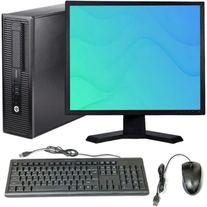HP Desktop Computer PC Intel i5 8GB RAM 128GB SSD 19in LCD Windows 10 Wi-Fi - Picture 1 of 6