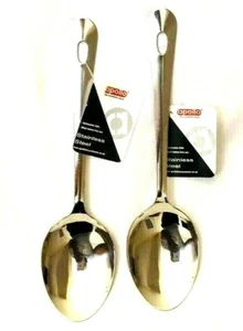 2 x Apollo Edelstahl Servierlöffel Lebensmittel Vorbereitungsgeschirr Küche 23cm - Bild 1 von 2