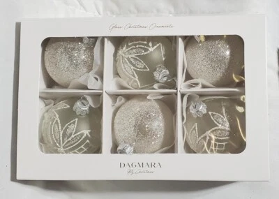 1 Conjunto de Enfeites de Natal de Vidro Dagmara: ESCOLHA Icicles, Bolas, Ouro, Branco + - Imagem 1 de 4