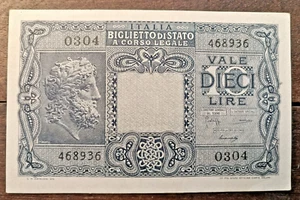 Königreich Italien 10 Lire JUGENDKOPF 23. November 1944 F.D.S. - Bild 1 von 2