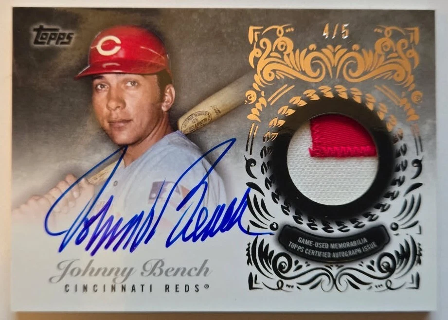 Johnny Bench Cincinnati Reds Autographed Baseball Trading Cards