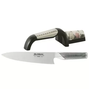 Global G-2 Cooks 20cm Knife + Ceramic Water Sharpener 2pc Starter Set | 79626 - Picture 1 of 5