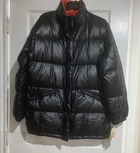 MICHAEL KORS ULTRA LIGHT WEIGHT DOWN PUFF BLACK/RED JACKET ZIP/SNAP.SZ:M - Picture 1 of 7