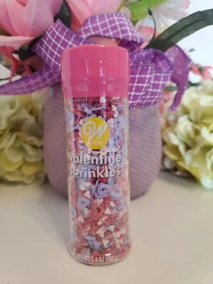 Wilton ~ Valentine's Day Sprinkles Hollow Heart Mix Decorations 3.8 oz 💗 ~ New - Image 1 of 2