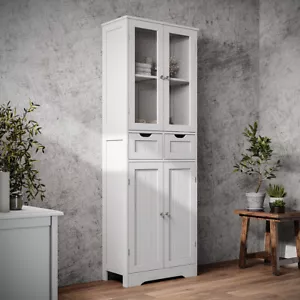 67'' Cabinet Tall Freestanding Bathroom Bedroom 2Drawer 4 Doors Storage Cupboard - Picture 1 of 7