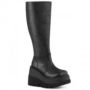 SHAKER-100WC Plateau Stiefel - Schwarz Matt | DemoniaCult