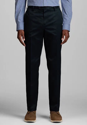 Jos. A. Pantalones de vestir caqui Bank para hombre ajustados 44 x 32 nuevos con etiquetas negros frente plano Foto 1 de 4